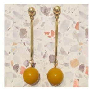 Boho Yellow Gold Gumball Drop Earrings